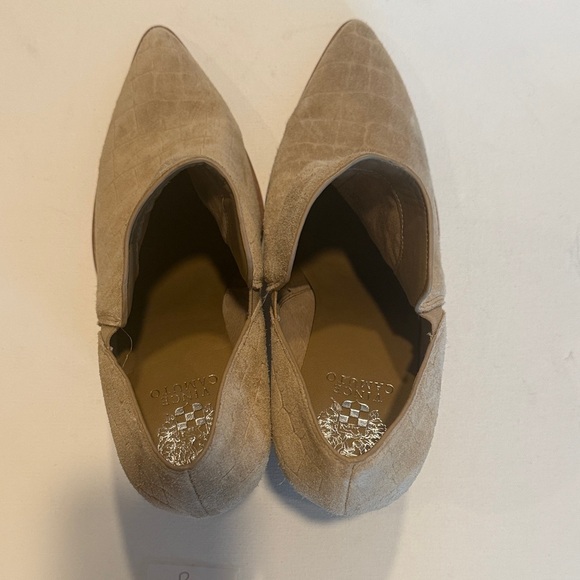 Vince Camuto Taupe Croc-Embossed Suede Pointed Slip-On Booties - Picture 4 of 6